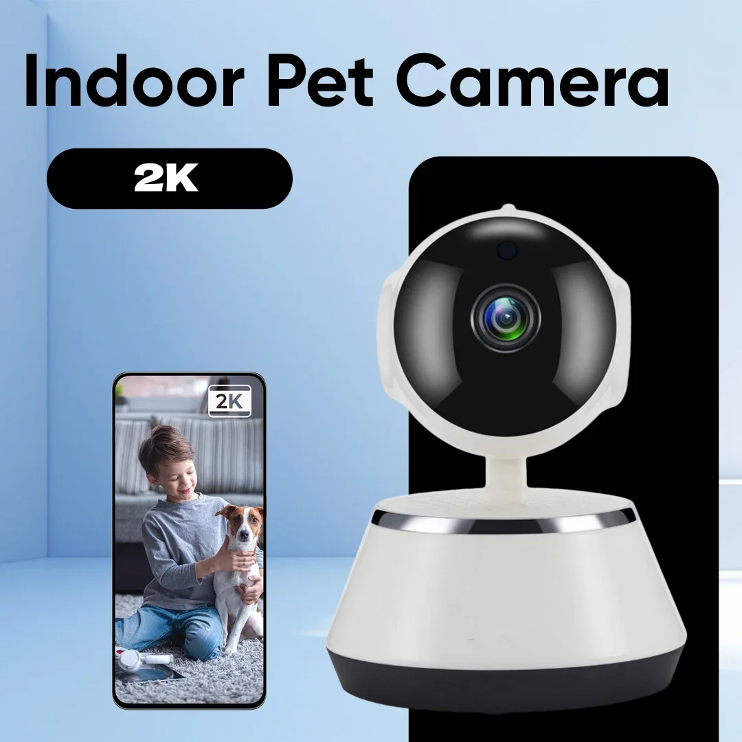 

Indoor Pet Dog Camera 2K Home Security with Night Vision For Dog Cat Monitor WiFi Human Pet Works Voice Assistants Pet Camera