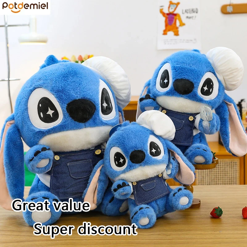 

Новый мультяшный стежок, плюшевая игрушка, диван, подушка для объятий, плюшевая игрушка, шеф-повар, стежка, пара, кукла, украшение для комнаты, подарок на день рождения