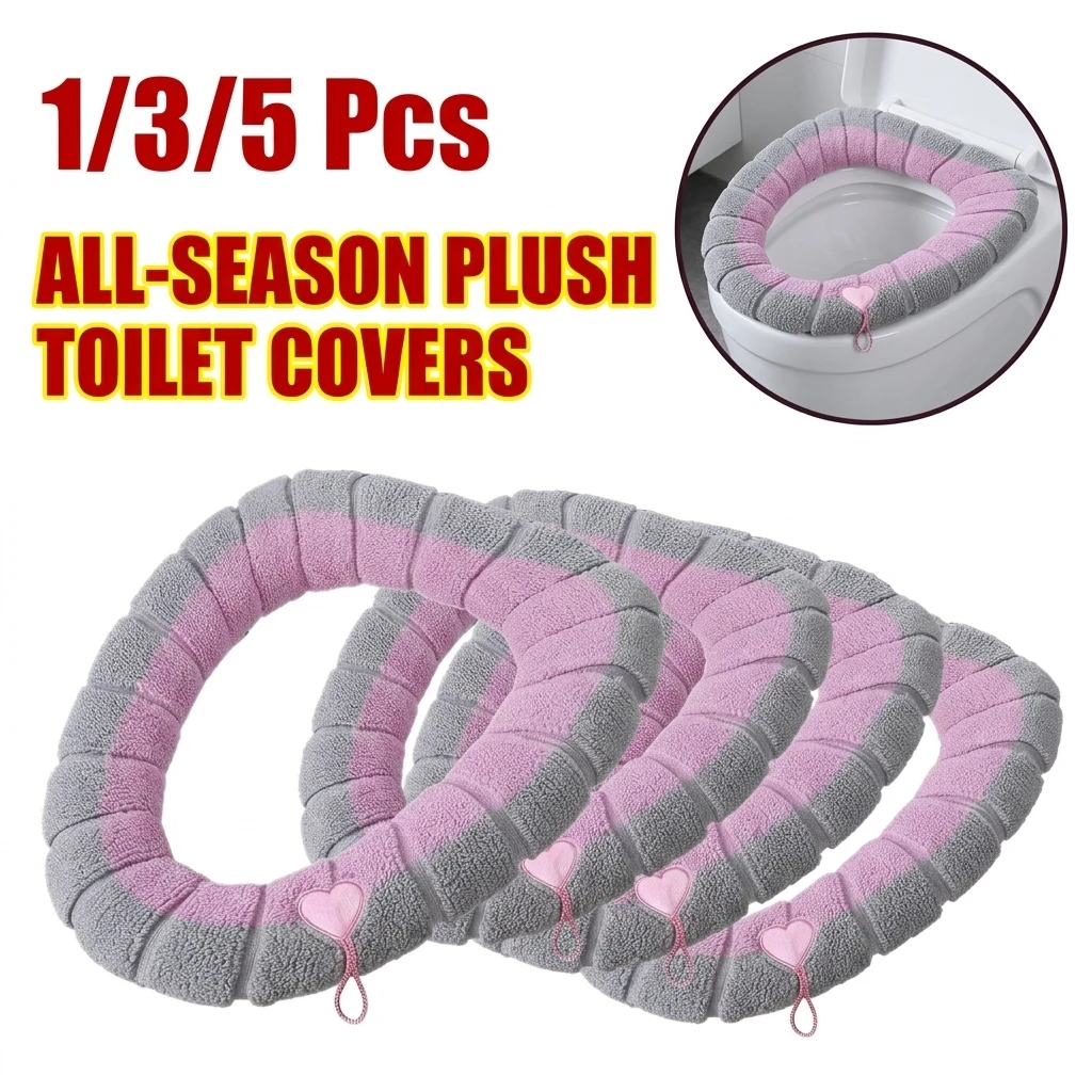 Thicker Bathroom Toilet Seat Cover Pads Soft Comfortable Toilet Seat Cushion Cover Stretchable Toilet Seat Warmer Easy Inst