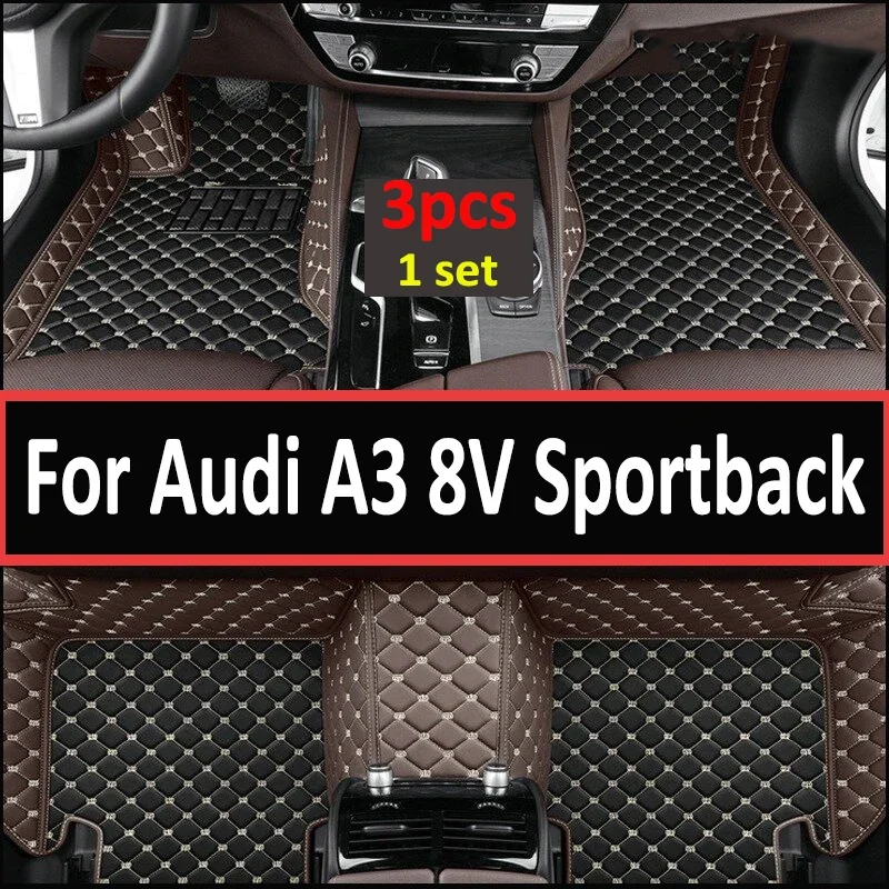 

Автомобильные коврики для Audi A3 8V Sportback 2013 ~ 2019, водонепроницаемый коврик, коврик для защиты от грязи, роскошный кожаный коврик, полный комплект, аксессуары 2014