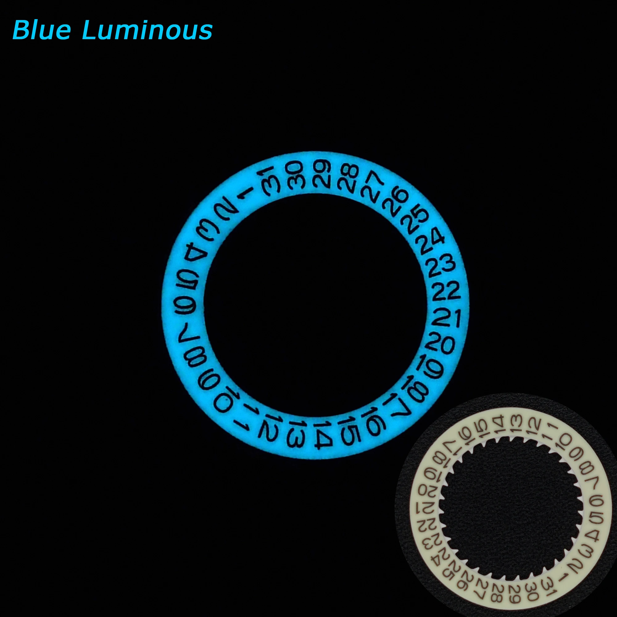 NH35 lumineux blanc Date-roue 3H modifié NH35A NH34 disque de mouvement vert bleu disque lumineux roue pièces Modification 3H Date