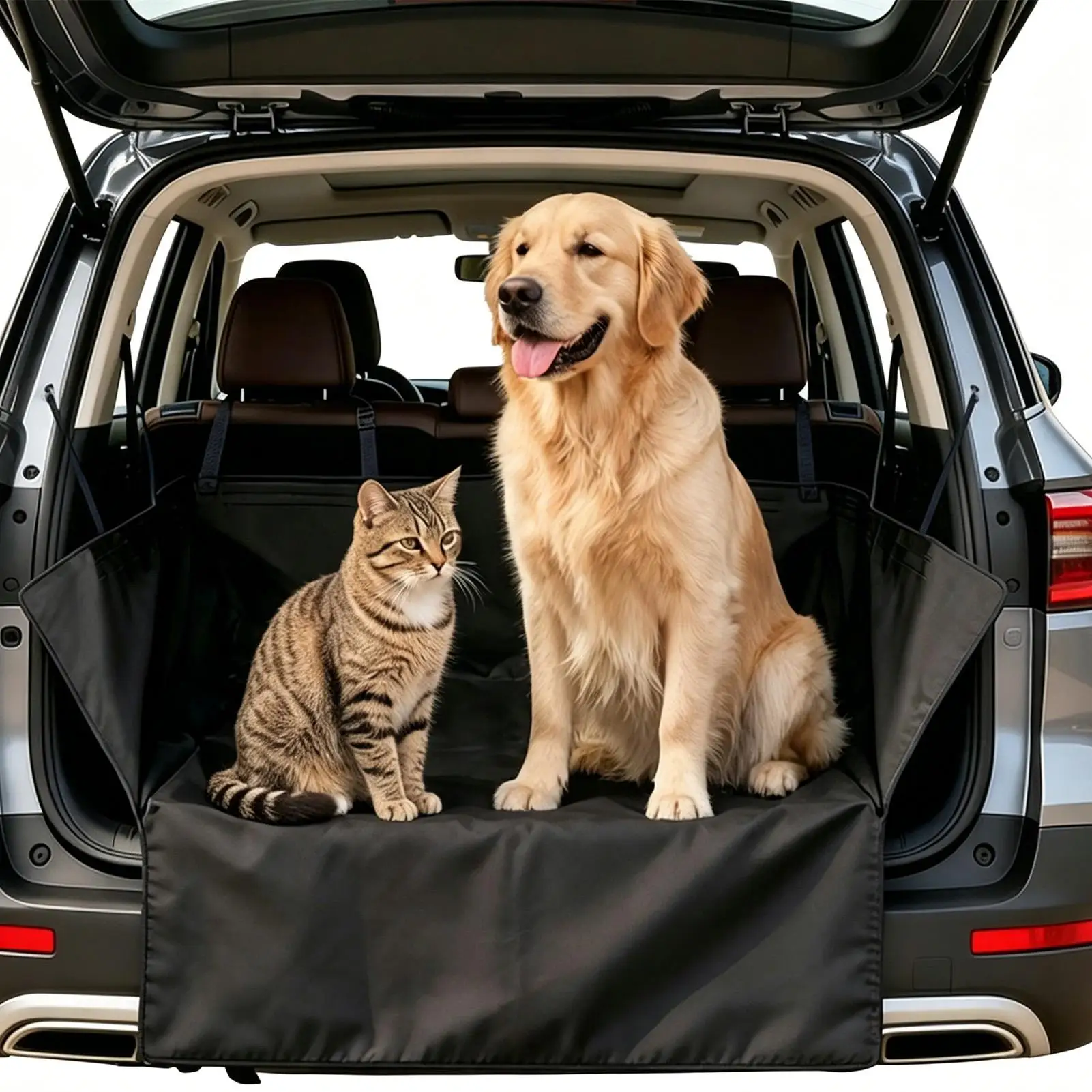 

SUV Trunk Cover For Dogs Anti-Slip Waterproof Guard Stain-Resistant Washable Car Trunk Cover For Truck Automotive RV Car Rear