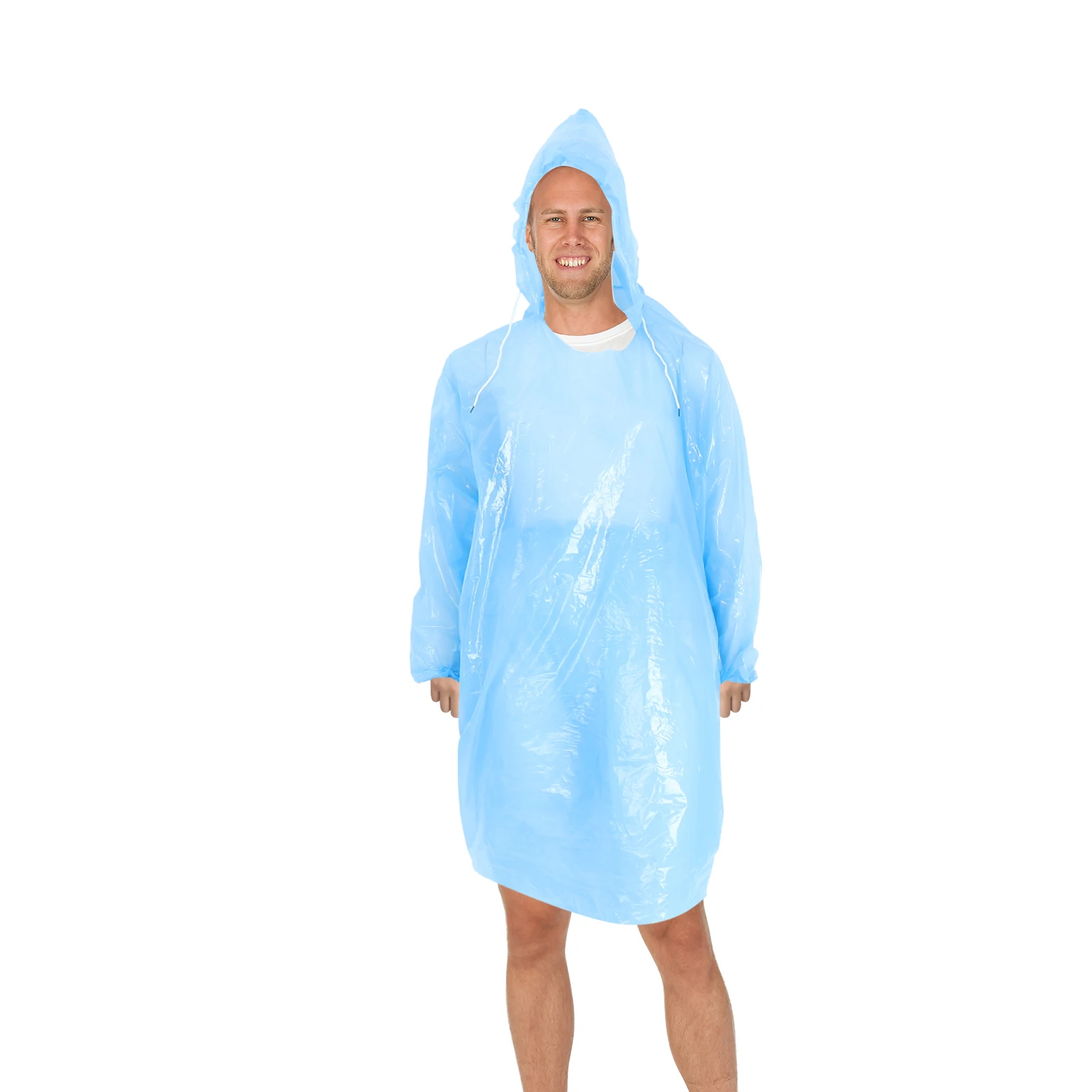 

1 set Raincoat Pants Set Adult Waterproof Hooded Windproof Outdoor Disposable Rain Poncho Lightweight Packable Emergency Travel