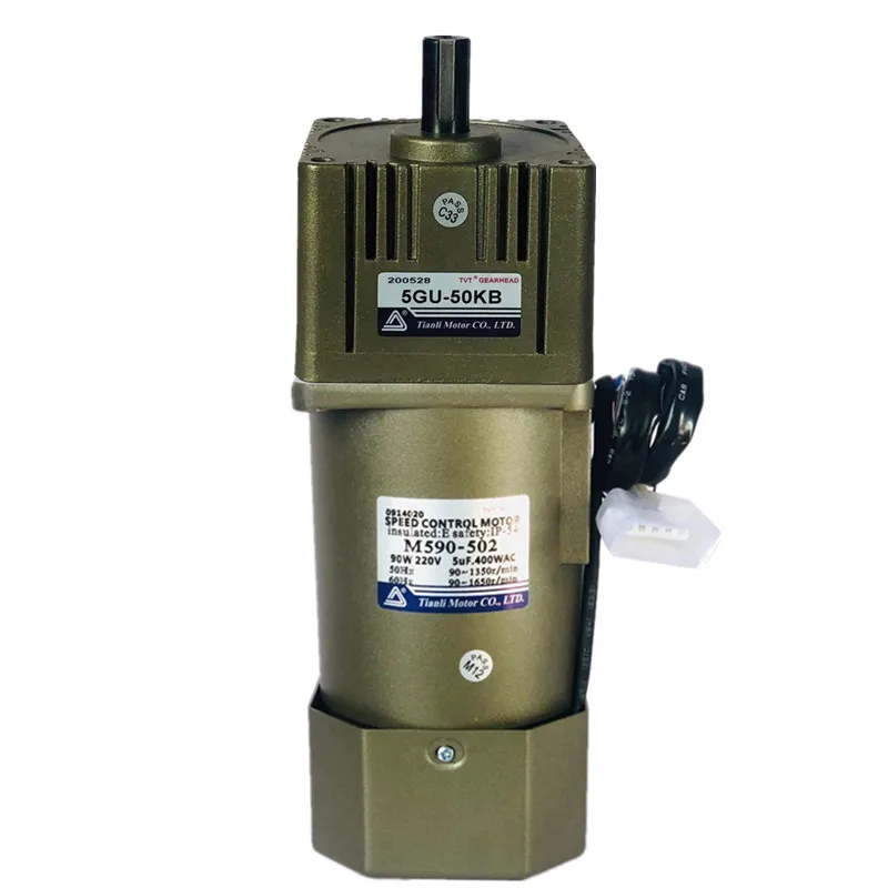 

Двигатель Tianli 220В 90Вт, однофазный, с регулировкой скорости, редукторный, модель M590-502 + 5GU-KB