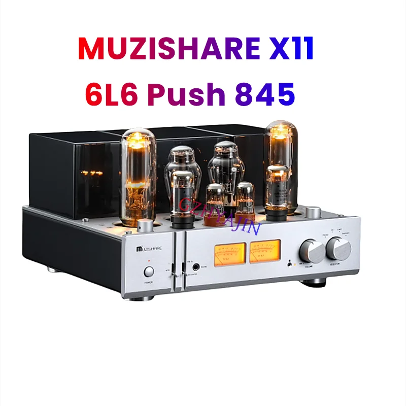 NEW 28W*2 MUZISHARE X11 6L6 Push 845 Class A Vacuum Tube Power Amplifier HIFI Power Amplifier 6SL7*2, 6L6EH *2, 274B*2,845*2