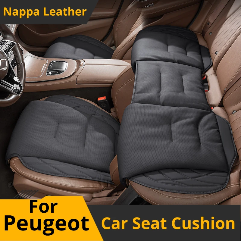For Peugeot Leather Car Seat Cushion 208 2008 3008 308 5008 508 Soft Breathable Car Seat Cover All Season Interior Accessories