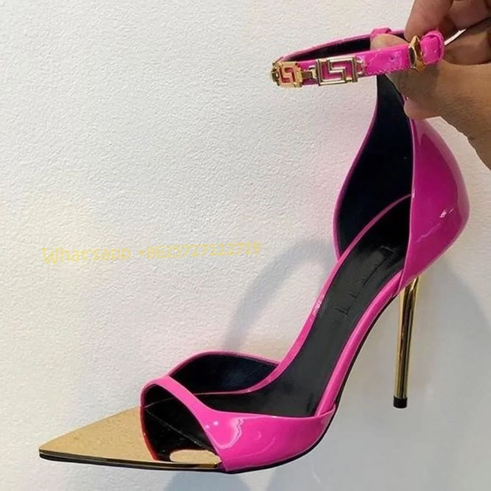 Women Cover Heels Silk Sandals Tan Brand Metal Peep Toe High Stiletto Heels Sandals Luxury Women Sexy Summer Casual Comfy Shoes
