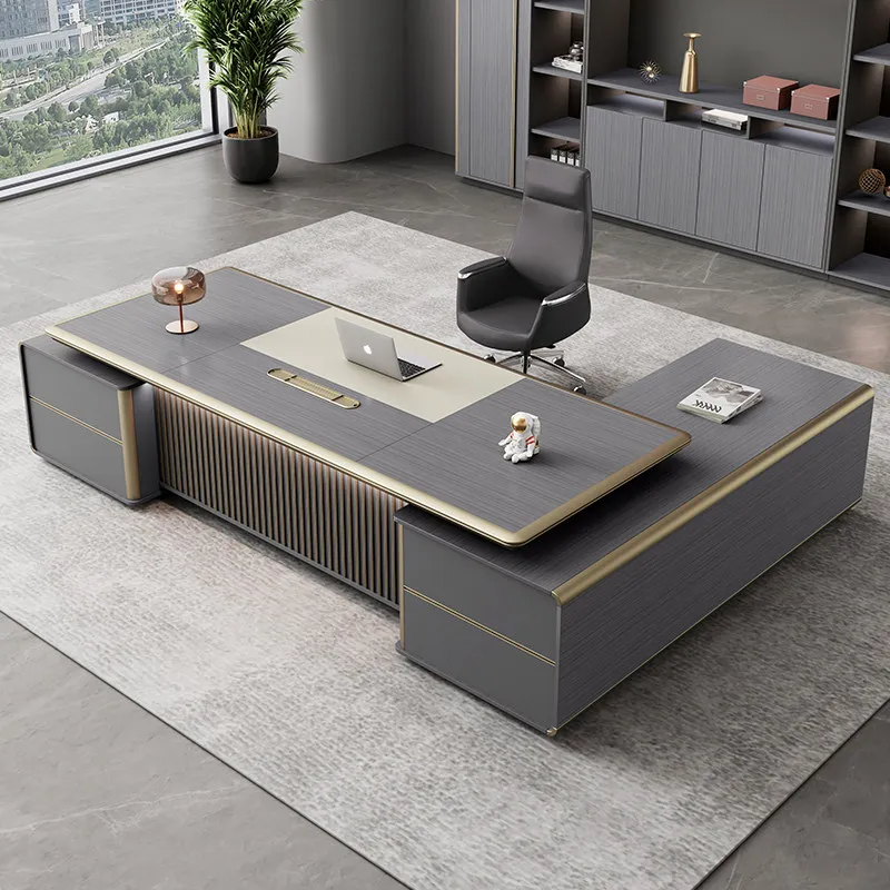 ^Luxury Modern Office Desk Wooden Drawer Storage Design Organizers Office Desk Decoration Aesthetic Scrivania Salon Furniture
