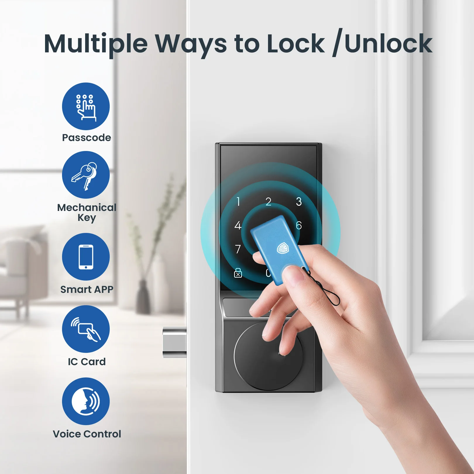 

Smart Door Lock Keyless Entry Door Lock with Doorbell Door Locks For Front Door With App Control Auto-Lock With WiFi