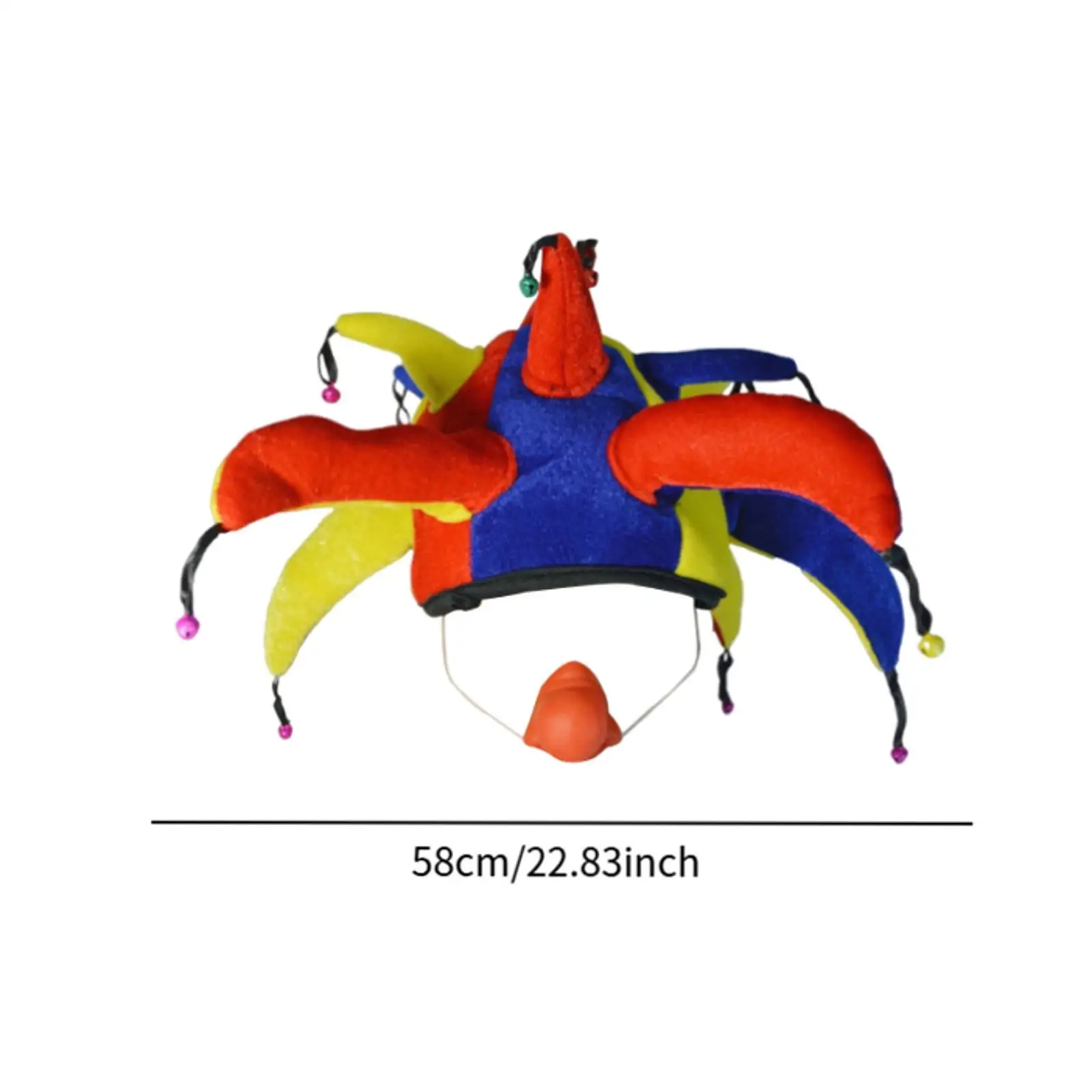 Шляпа клоуна для костюма на Хэллоуин, красочные вечерние головные уборы для маскарада, косплей, забавная шляпа шута для декора Хэллоуина, карнавала