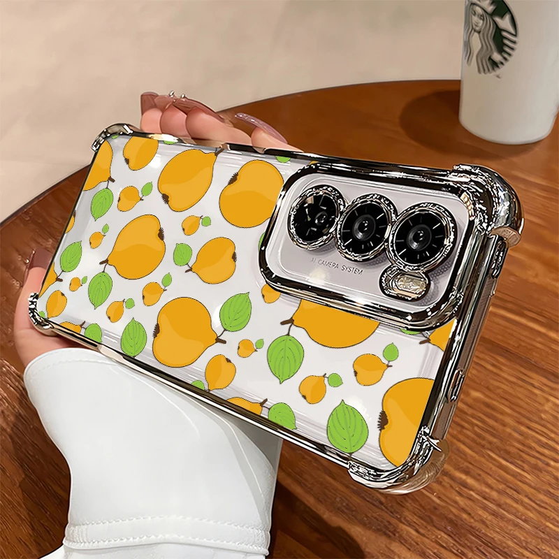 Vivo V70 FE Shockproof Silicone Phone Case For Vivo V60 V50 V29 Lite V40 Pro V29E V23 V25 Apples Fruits Pattern Plating Cover view 6