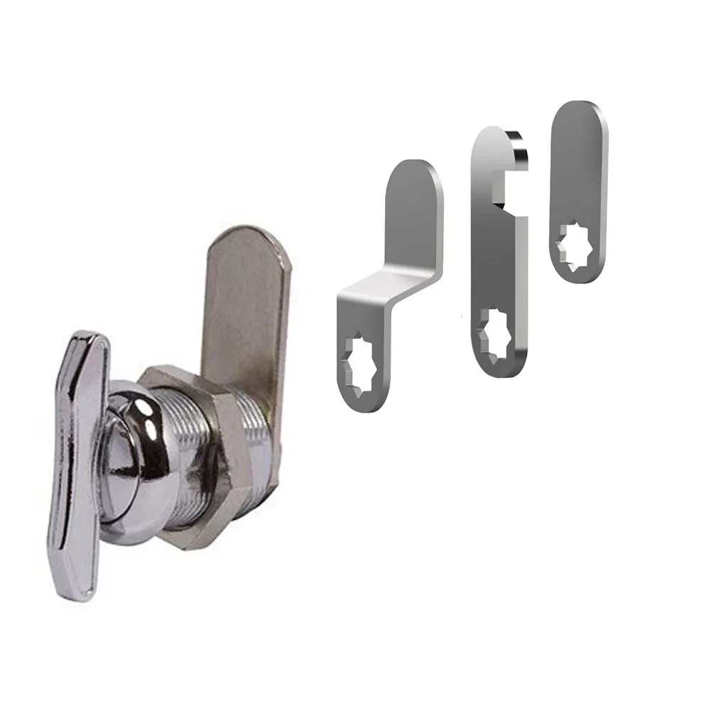 Thumb Operated Keyless Cam Lock for Cabinet Drawer For Mailbox with 4 Lock Plates Zinc Alloy 16mm 20mm 25mm 30mm