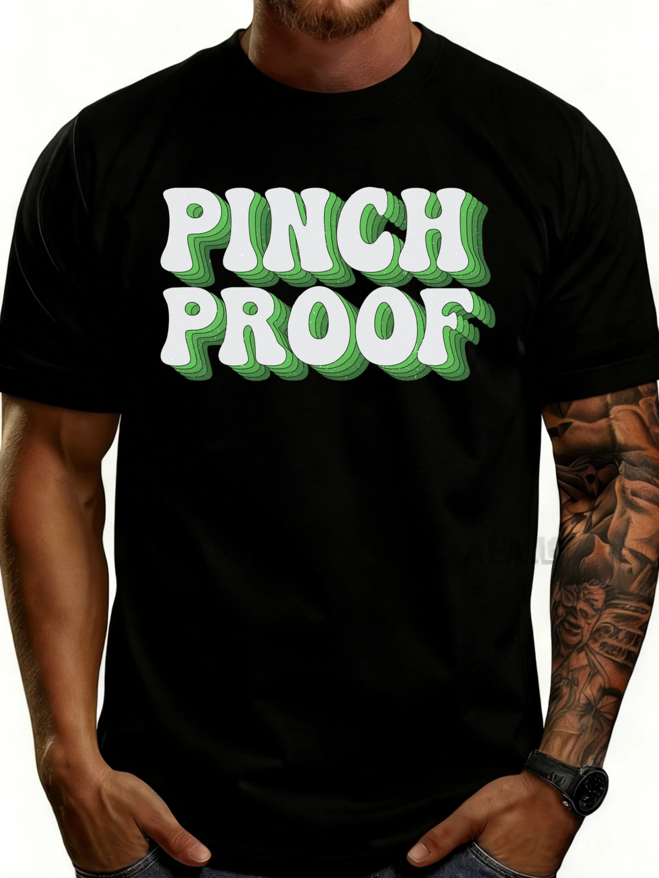 Casual Style Men's T-Shirt with Anti-Pinch Text Design, Perfect for Summer Wear, a Gift for Him