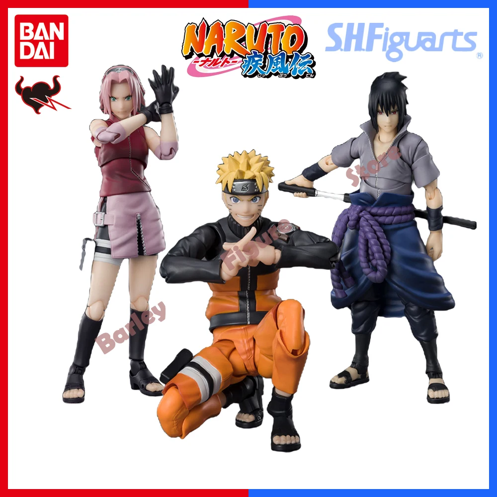 

Bandai Original S.h.figuarts Anime Action Figure Naruto-Sakura Haruno Sasuke Uchiha Naruto Uzumaki Collection Cool Model Toys