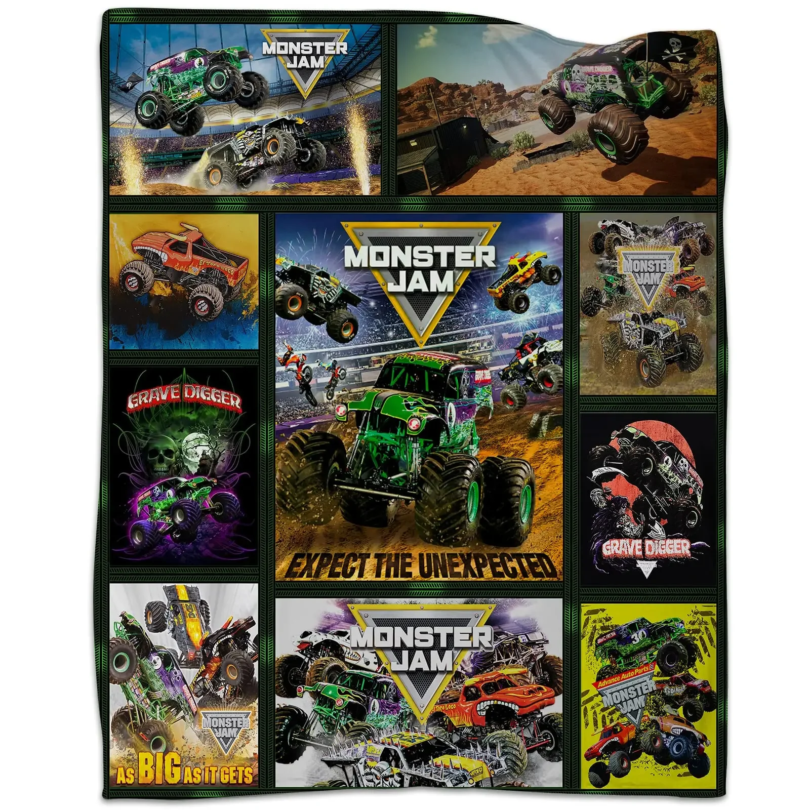 

Одеяла Monster Trucks для мальчиков, пледы для защиты от пилинга, мягкие теплые одеяла для кушетки, спальни, дивана, подарок на день рождения
