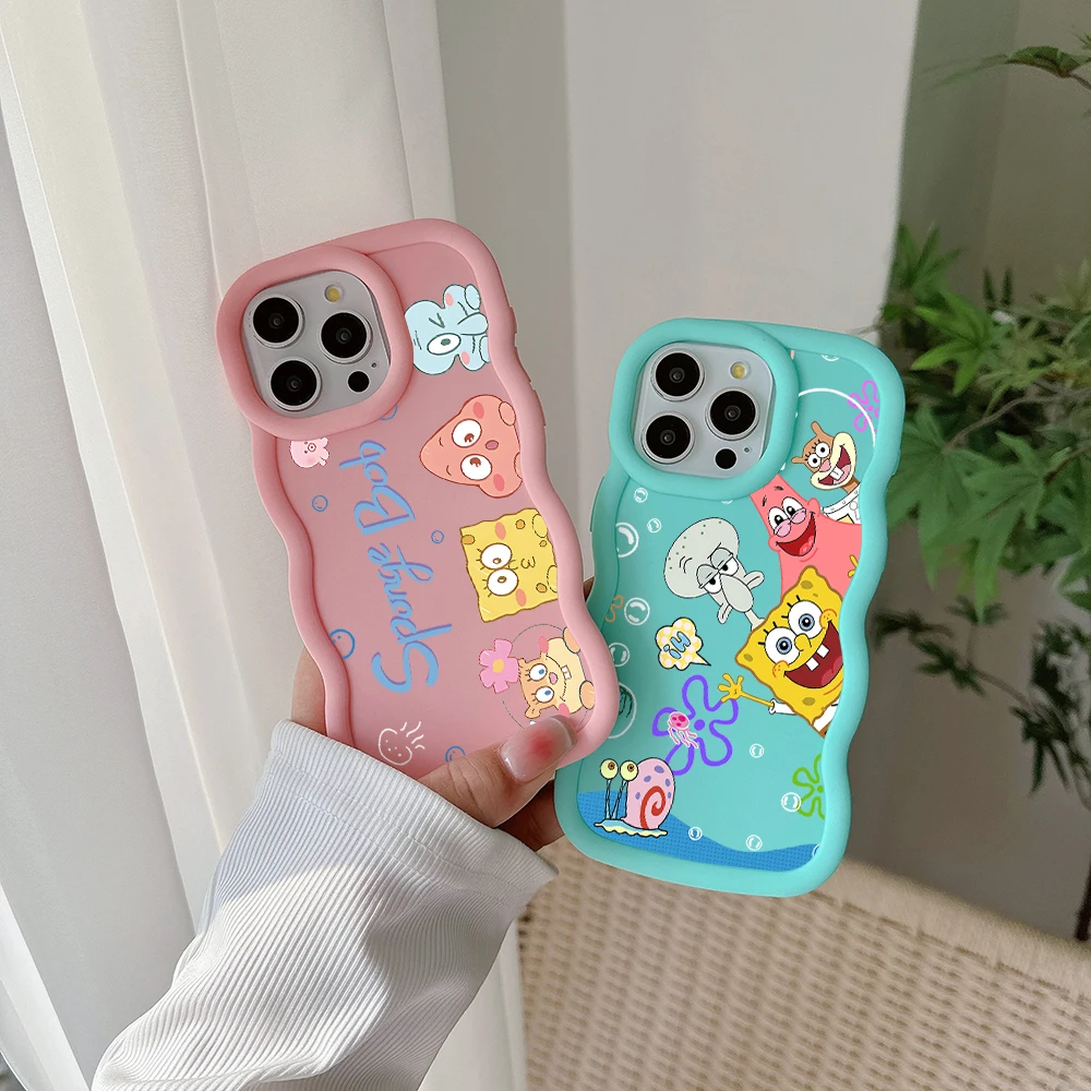 Cartoon S-SpongeBobs Friends Phone Case For Xiaomi Redmi Note 8 9S 10S 11 12 13 Pro Plus 4G 5G Candy Color Soft TPU Back Cover