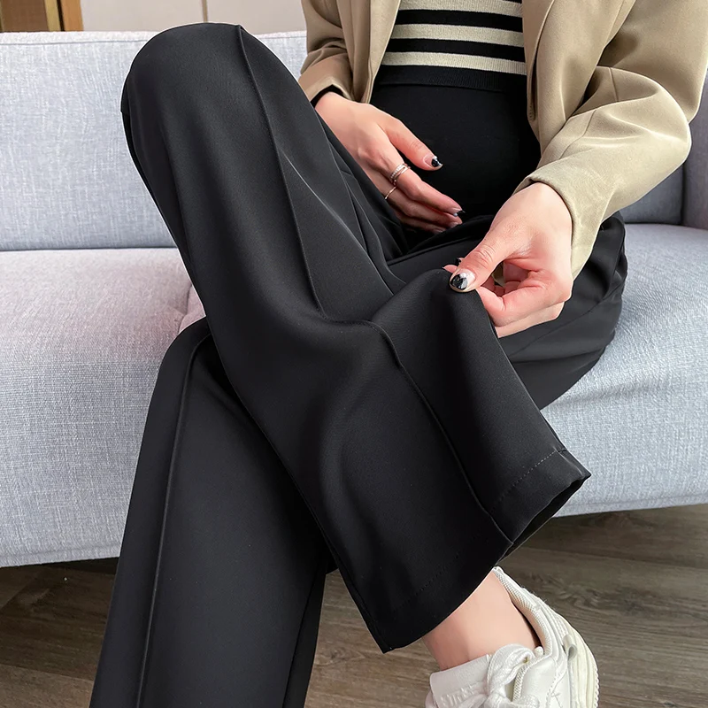 

Maternity Solid Chiffon Pants Summer Clothes For Pregnant Women 2024 New Plus Size Thin Pregnancy Supporting Abdomen Trousers