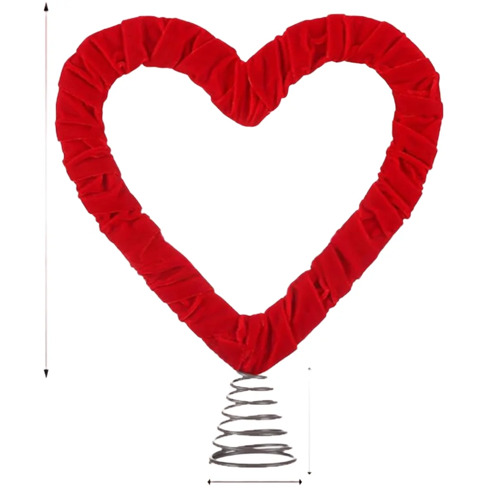 

Flexible spring base heart ornament made from flannel metal and wood to create a gentle bounce effect on holiday tree branches