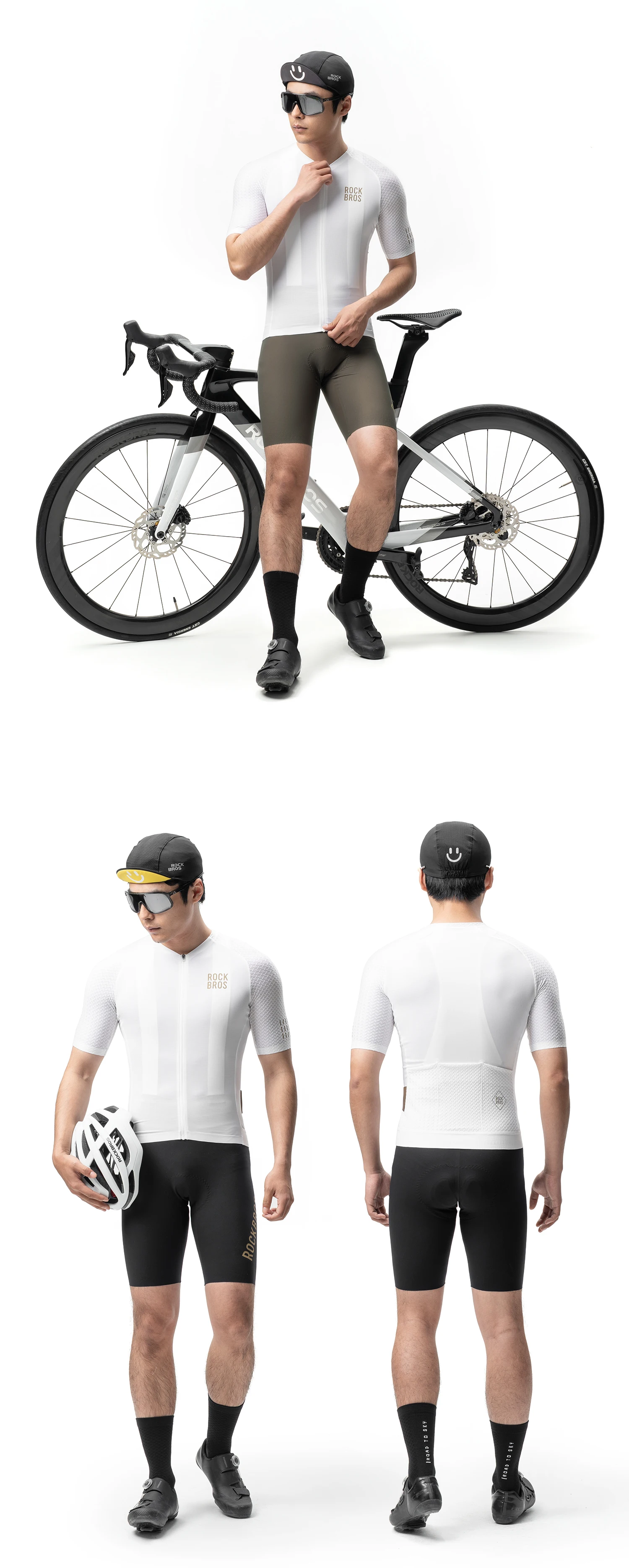 ROCKBROS Fahrradtrikot MTB Atmungsaktiv Feuchtigkeitsableitend Schnelltrocknend Fahrradbekleidung Gold Label Reflektierendes Kurzarm-Sommertrikot – Detail 11