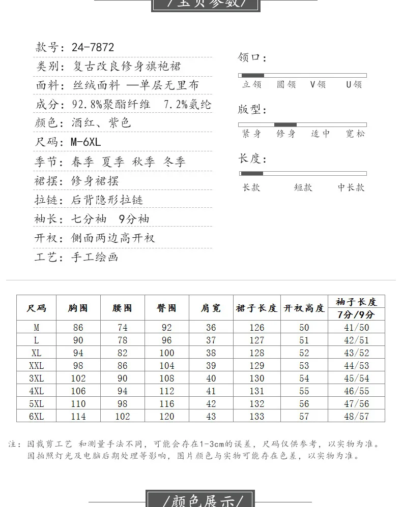 Yourqipao Chinese Embroidered New Style Improved Velvet Qipao Dress Plus Size Mother of The Bride Dress 2026