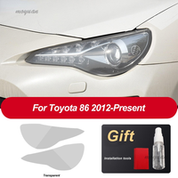 2 Pcs Car Headlight Protective Film Headlamp Restoration Transparent Black TPU Sticker For Toyota 86 2012-Present Accessories