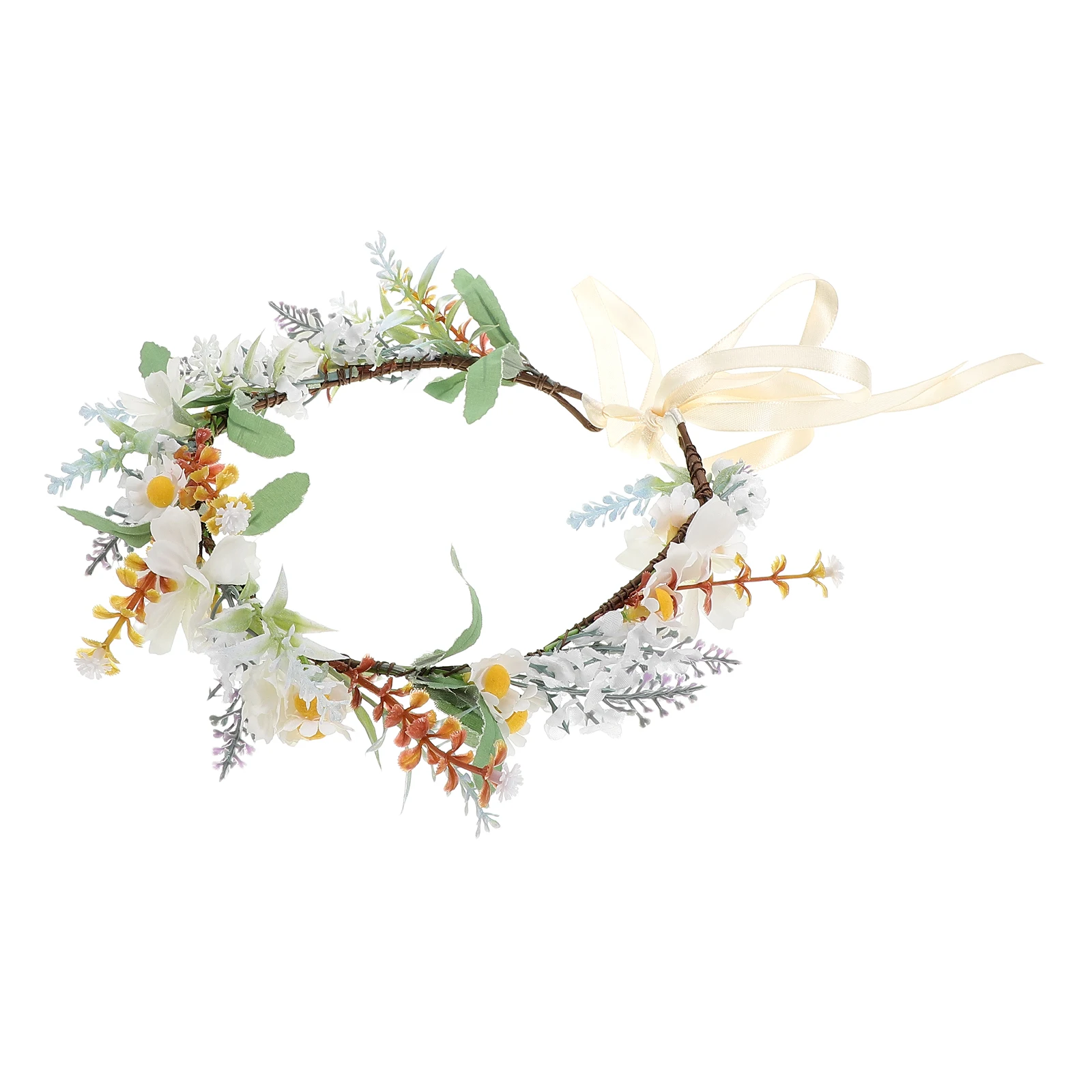 

Flower Crown Boho Artificial Floral Headpiece Bridal Wedding Wreath Greenery Crown Women Girls Ceremony Party Festival