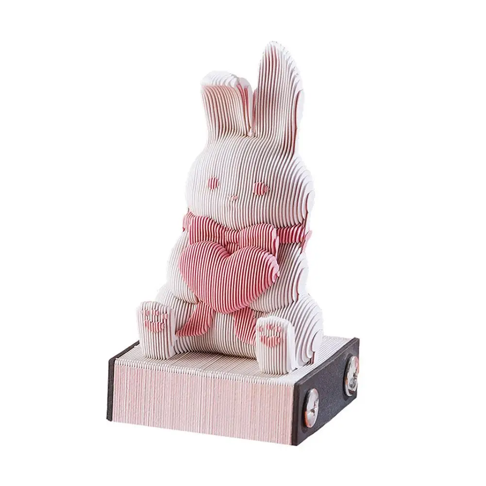 Oinvest-Bloc-notes 3D avec lapin en trois papiers, notes mignonnes, accessoires de bureau, décoration, Kawa D3tage