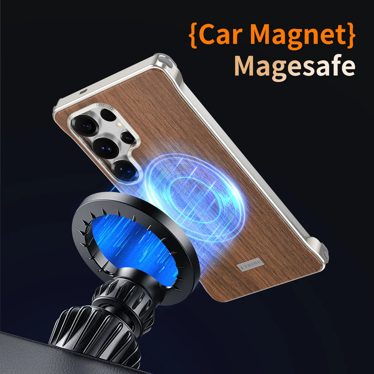 case for Samsung S26 S25 S24 S23 ultra Metal frameless magnetic protective case wood grain Shock Proof Anti-Fingerprint tough