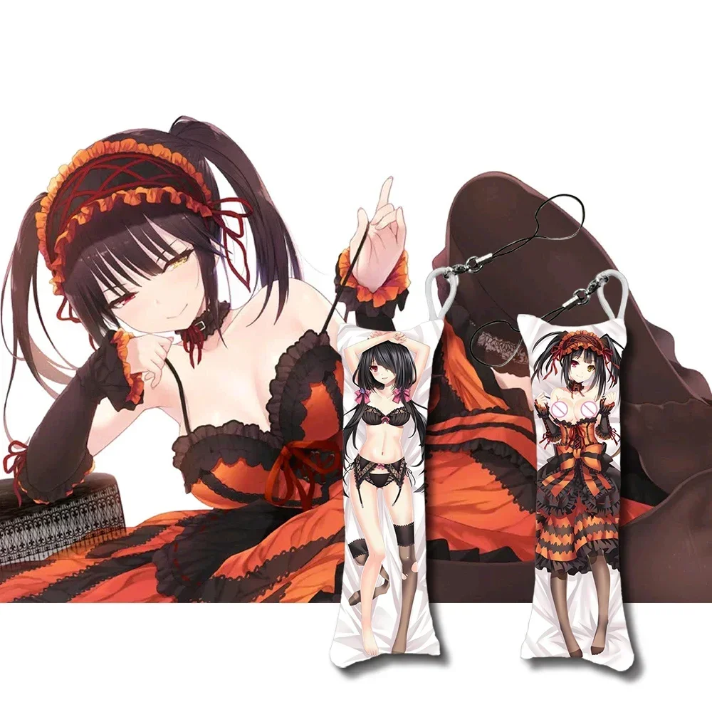 Date A live Tokisaki Kurumi Mini Dakimakura Anime Keychain Double Sides Mini Pillow Hanging Ornament Phone Cute Gift