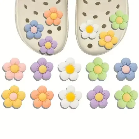 7/14/28pcs Cute Flower Shoe Charms Cartoon Shoes Accessories Fit Clogs Sandal Garden Decoration Buckle for Kids Gift