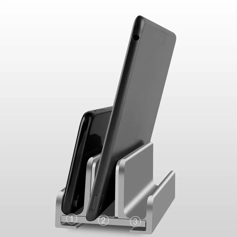 수직 노트북 스탠드 공간 절약형 미끄럼 방지 알루미늄 노트북 거치대, 조정 가능한 녹 방지 데스크탑 노트북 독, 1/2/3 슬롯