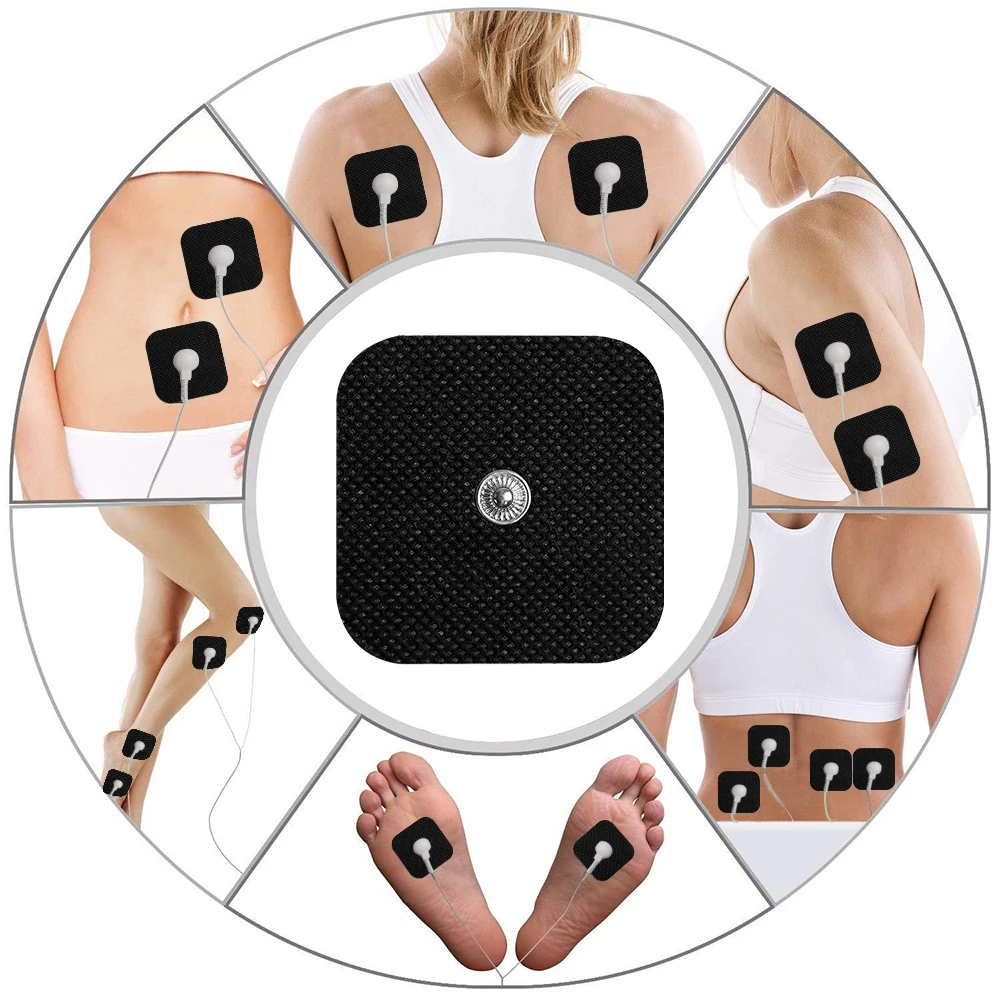 10/20Pcs 5x5cm Electrode Pads Patch For Tens Massager EMS Nerve Muscle Stimulator Physiotherapy Therapy Body Massage Gel Sticker