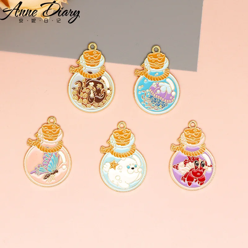 20 Pcs/lot Fashion Animal Drift Bottle Pendant Making Accessories Charms For Women, Earrings/Necklace Handmade DIY Jewelry