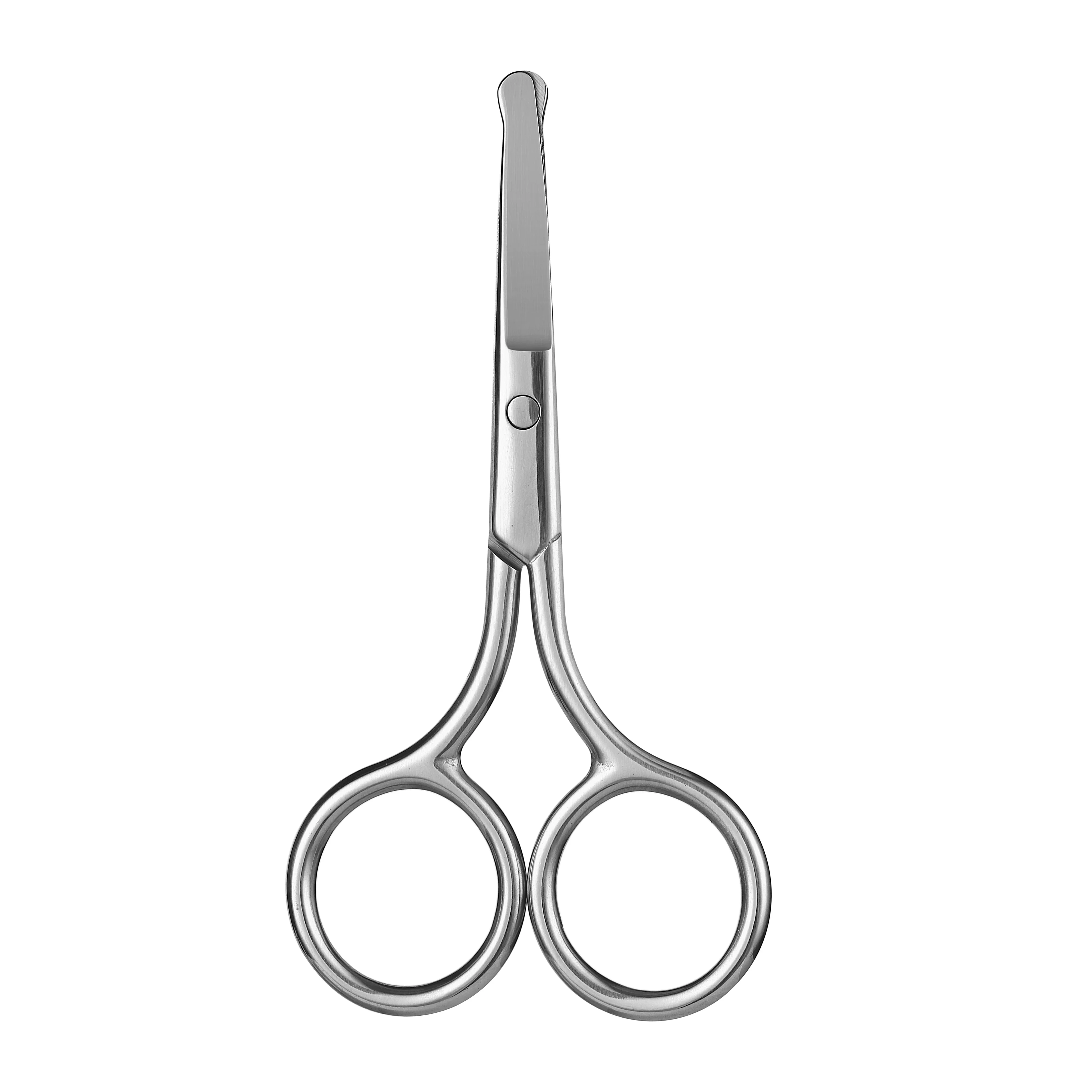 1 Piece Stainless Steel Nose Hair Scissors - With Rounded Tip, Safe For Nose, Eyebrows And Ears, Suitable For Men And Women,