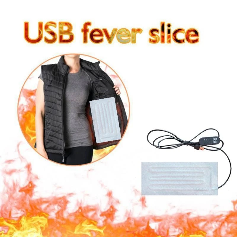 B95C USB Heating Mat 5V Electric Heating Film Heater Pads for ​Vest Insoles Down for Jacket Winter Camping Warmer Gif
