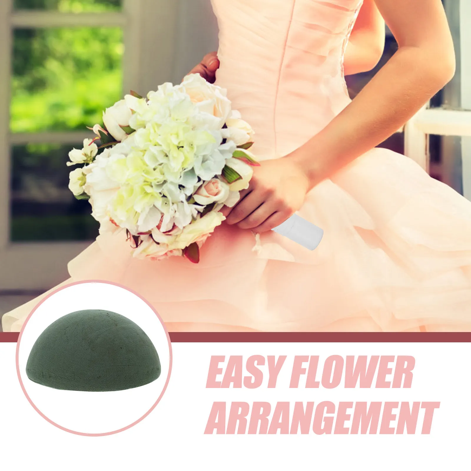 Green Half Sphere Floral Foam for Wedding Decorations Bridal Bouquets Floral Design DIY Spherical Flower Arrangement Mud