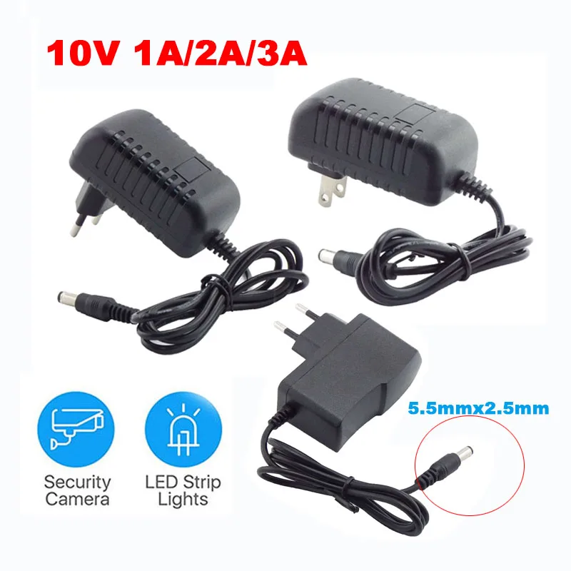 10V 1A 2A 3A AC DC Adaptor 5.5mm-2.5mm Universal Power Adapter Supply Charger 1000mAh 3000mAh 2000mAh C2