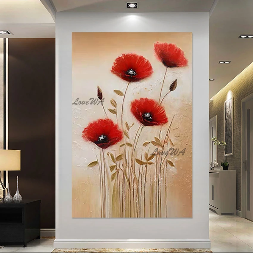 Modern Flowers Art Design Paintings Kindergarten Wall Decor New Arrival Abstract Frameless Scenery Canvas Picture Large Size