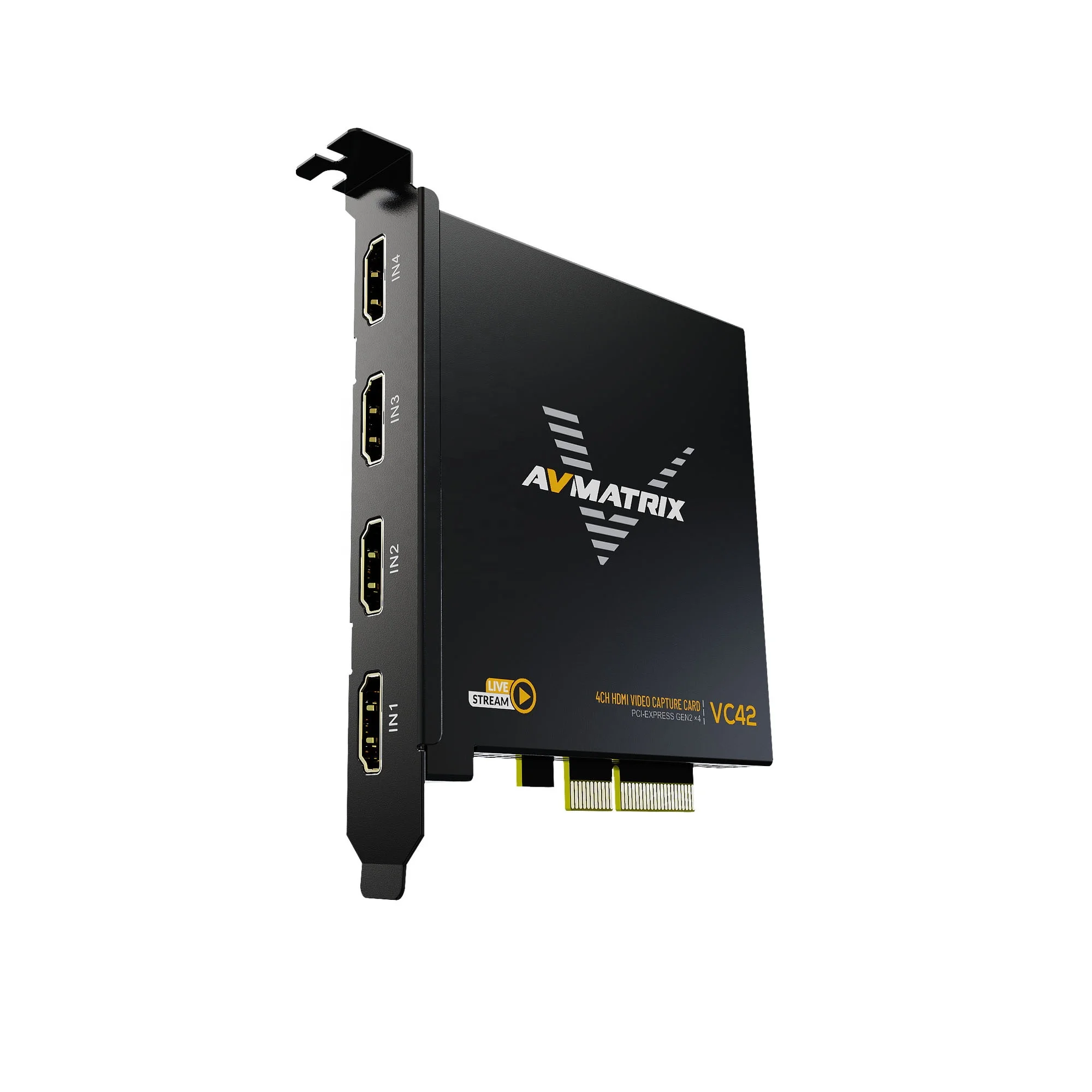 AVMATRIX VC42 Video Capture Card 4 Channel HDMI PCIE Capture Card Compatible OBS/potplayer/XSplit/vMix Live Recording Software