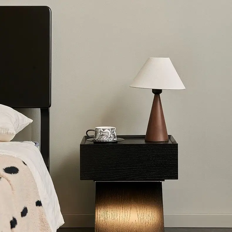 Customizable Italian Minimalist Black Bedside Table Bedroom Bedside Cabinet Creative Z-shaped Storage Cabinet