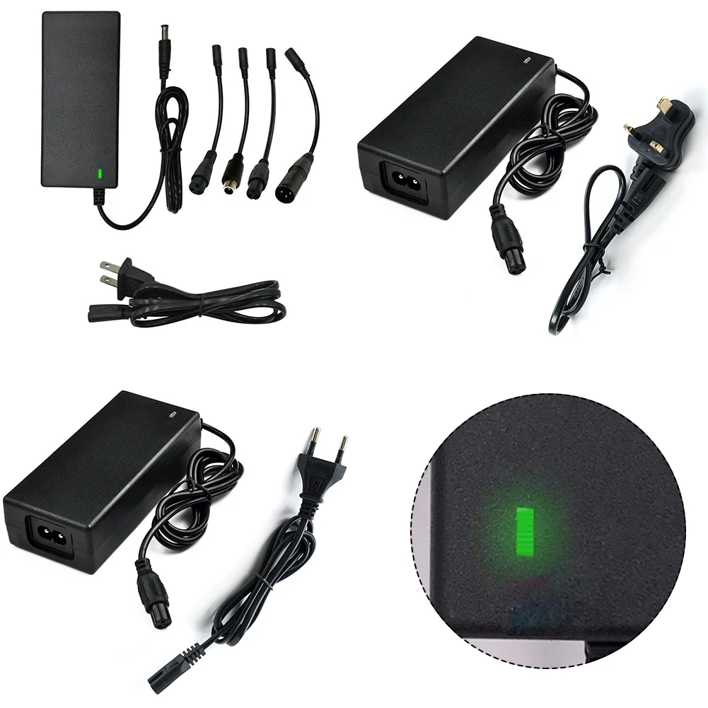 Brand New Power Adapter AC 100-240V Black DC 42V 2A Electric Scooter Accessories US/ EU/ UK Plug For 24-36v Lithium Battery