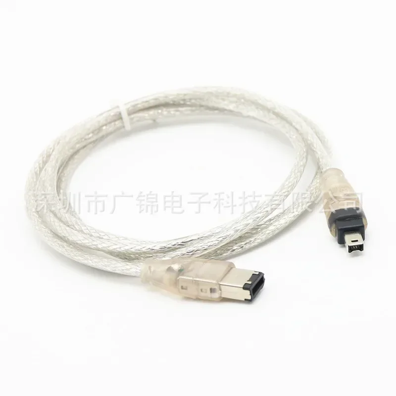 IEEE 1394 FireWire 데이터 확장 전원 케이블, 순수 구리 와이어, 클리어 화이트, 4 핀-6 핀 어댑터, 1.5m