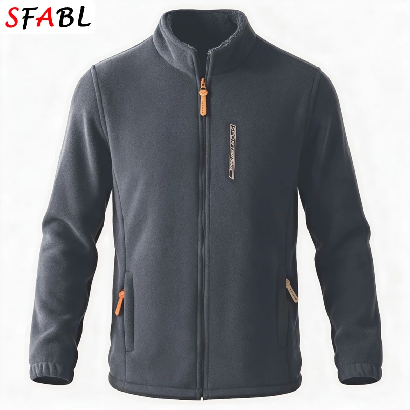 Neue Modische Herren-Winterjacke Winddichte Dicke Weiche Fleecejacke für Männer Schwarze Warme Herbst-Thermojacke Herren-Wintermantel – Detail 4