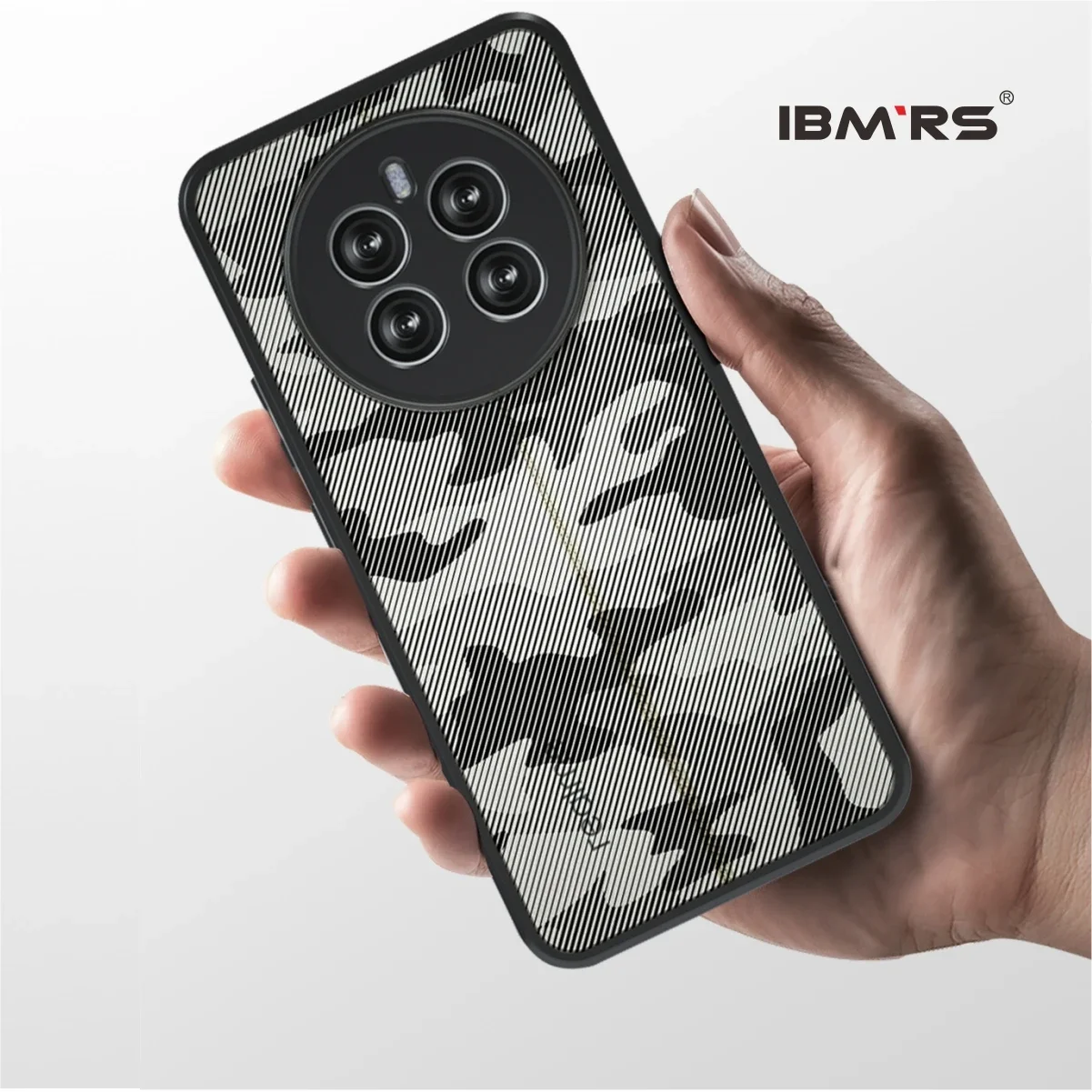 for Realme 12+ 5G Case, Prevents Accidental Drops Non-Slip Anti-Yellowing Camo Transparent Phone Cover