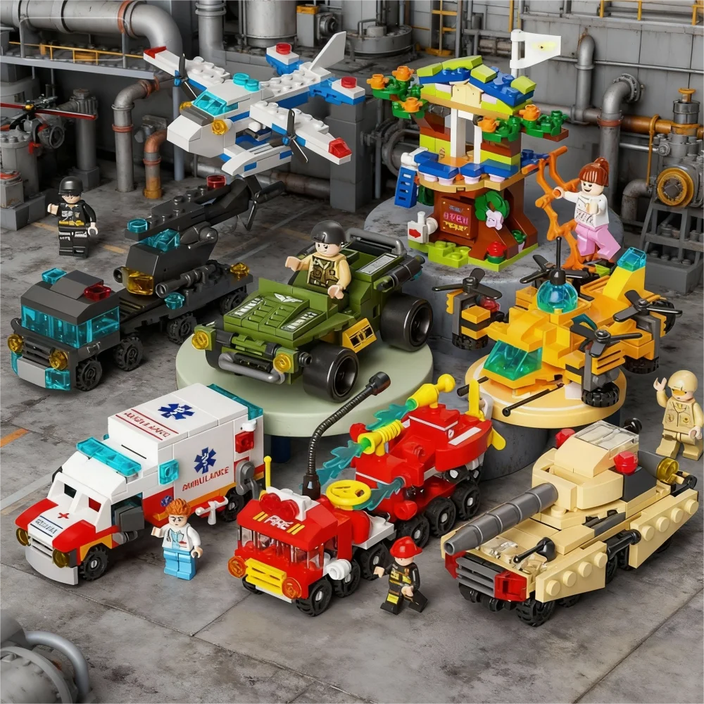 

Строительный набор 6 в 1, городская спасательная машина, пожарная машина, кран, DIY Engineering STEM, игрушки в подарок для детей, мальчиков и девочек 6-12 лет