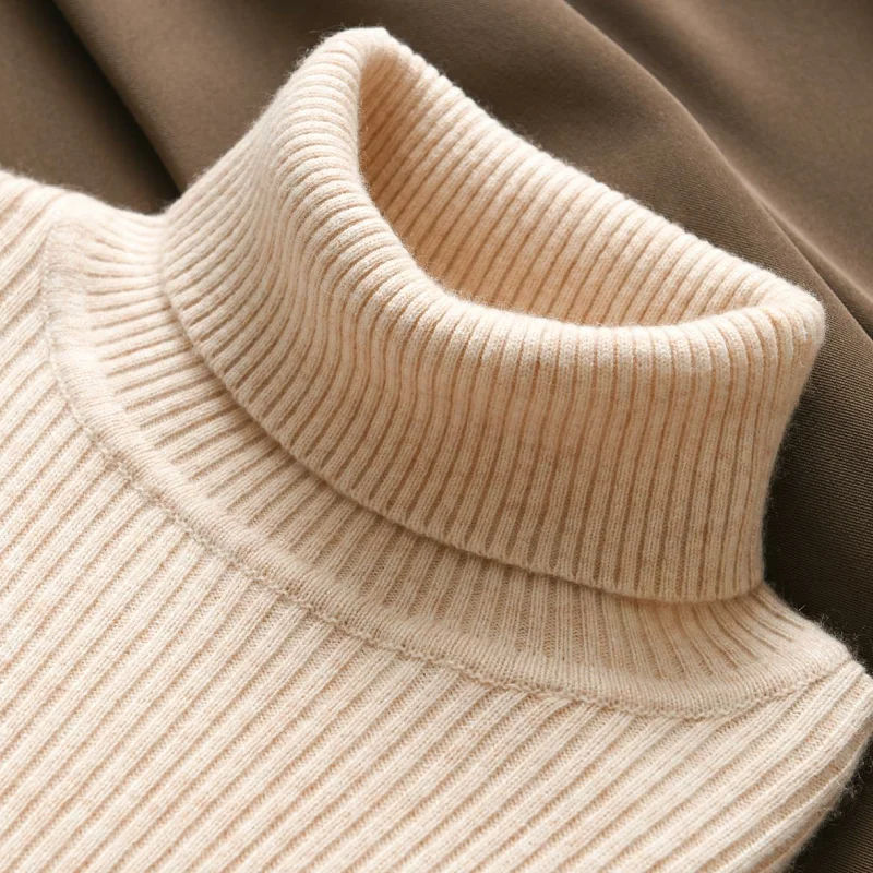 

Women Sweater Turtleneck Autumn Winter Solid Slim High Strecth Pullover Fashion Korean Underwear Bottoming Shirt Knitwear Jumper