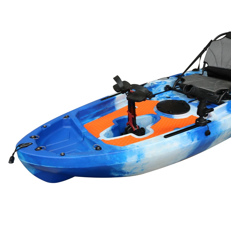 Vicking Kayak a pedale singolo Canoa per barca da pesca all'ingrosso economica con sistema di timone Scafo in HDPE per acque in fiume e offshore