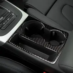 Water Cup Holder Cover Trim For Audi A4 B8 A5 2009 2010 2011 2012 2013 2014 2015 Carbon Fiber Center Console Cover Trim Access