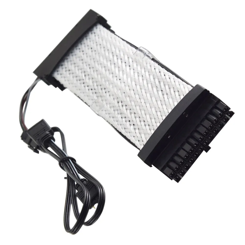 

Кабель-удлинитель питания ATX 24-контактный RGB с оплеткой и ARGB-синхронизацией для материнских плат игровых ПК