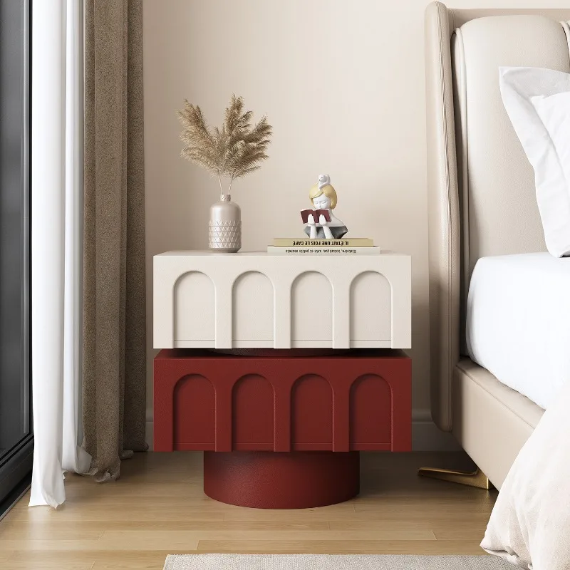 Trendy Nordic Nightstand Modern Luxury Aesthetic Nightstand Storage Vintage Mesita Bedroom Furniture